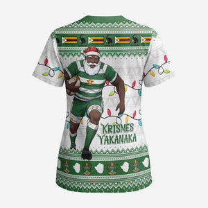 Zimbabwe Rugby Christmas Scrub Top The Sables Krismes Yakanaka - African Pride