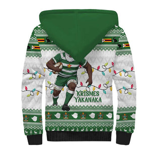 Afro Christmas Rugby Zimbabwe Sherpa Hoodie The Sables Krismes Yakanaka - African Pride