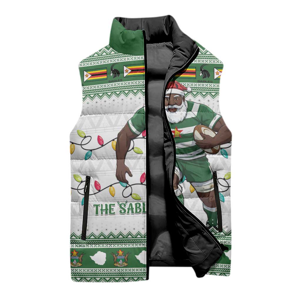 Zimbabwe Rugby Christmas Sleeveless Puffer Jacket The Sables Krismes Yakanaka