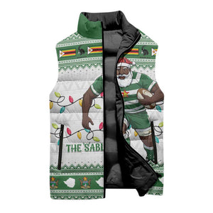 Zimbabwe Rugby Christmas Sleeveless Puffer Jacket The Sables Krismes Yakanaka