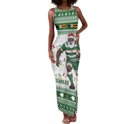 Afro Christmas Rugby Zimbabwe Tank Maxi Dress The Sables Krismes Yakanaka - African Pride