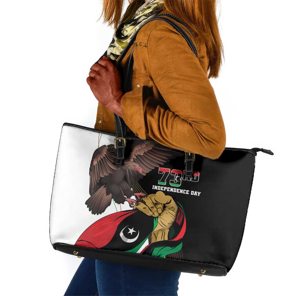 Afro Libya Leather Tote Bag Arabian Eagle - Independence Day