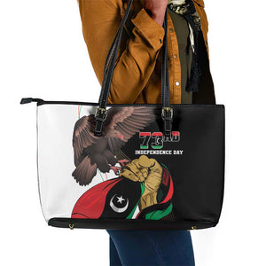 Afro Libya Leather Tote Bag Arabian Eagle - Independence Day