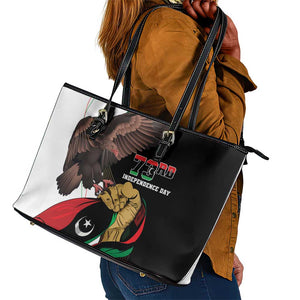 Afro Libya Leather Tote Bag Arabian Eagle - Independence Day