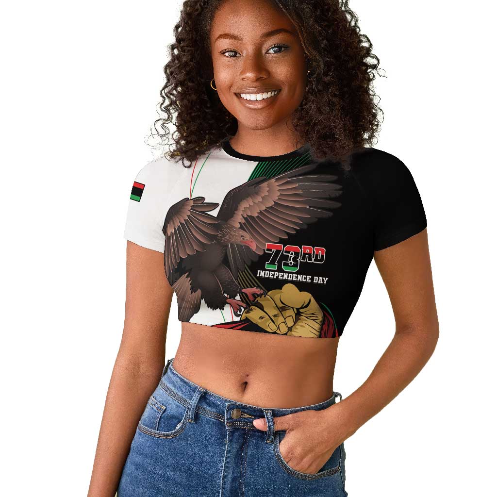 Afro Libya Raglan Cropped T shirt Arabian Eagle - Independence Day