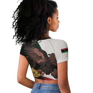 Afro Libya Raglan Cropped T shirt Arabian Eagle - Independence Day