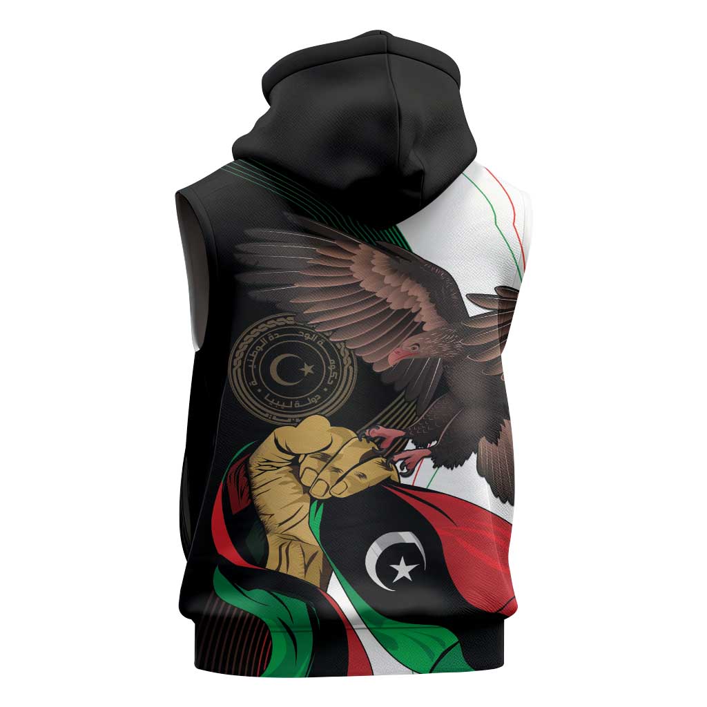 Afro Libya Sleeveless Hoodie Arabian Eagle - Independence Day - African Pride