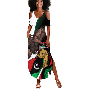 Afro Libya Summer Maxi Dress Arabian Eagle - Independence Day