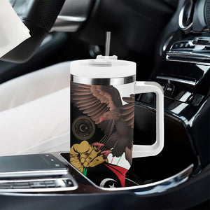 Afro Libya Tumbler With Handle Arabian Eagle - Independence Day