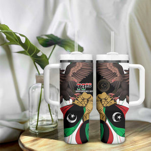 Afro Libya Tumbler With Handle Arabian Eagle - Independence Day