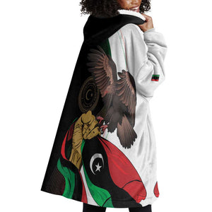 Afro Libya Wearable Blanket Hoodie Arabian Eagle - Independence Day