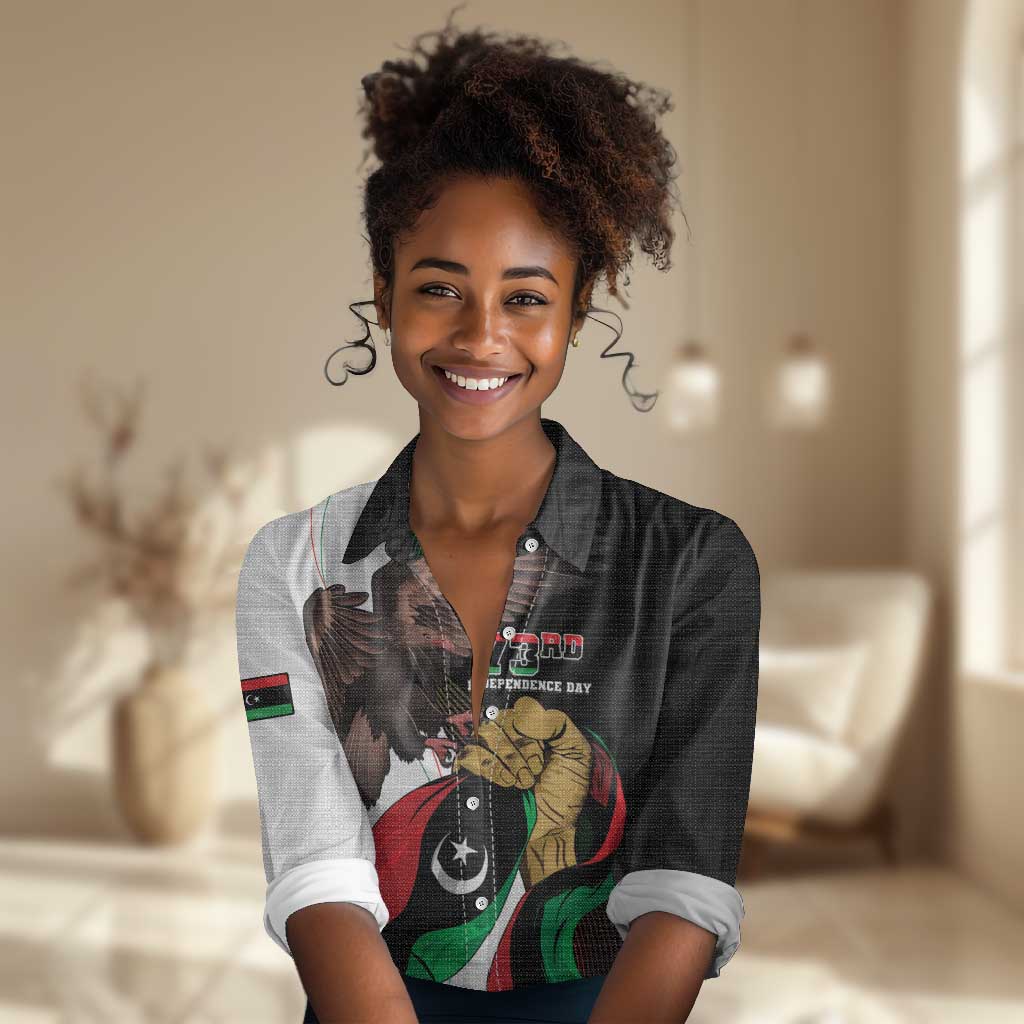 Afro Libya Women Casual Shirt Arabian Eagle - Independence Day