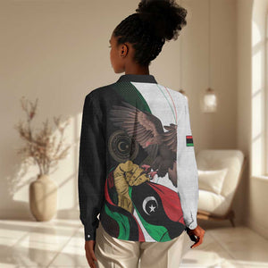 Afro Libya Women Casual Shirt Arabian Eagle - Independence Day