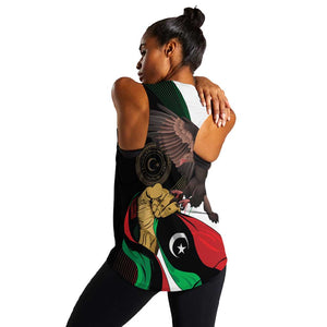 Afro Libya Women Racerback Tank Arabian Eagle - Independence Day