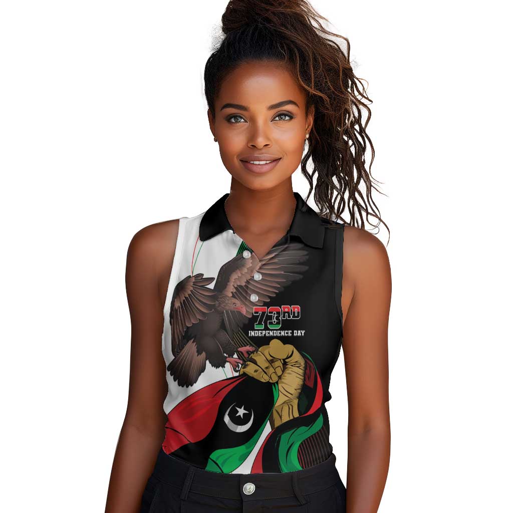 Afro Libya Women Sleeveless Polo Shirt Arabian Eagle - Independence Day