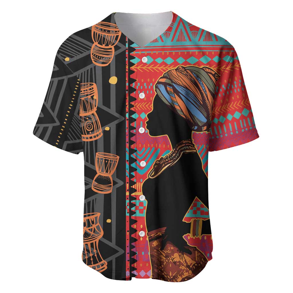 African Women Baseball Jersey Ethnic Pattern