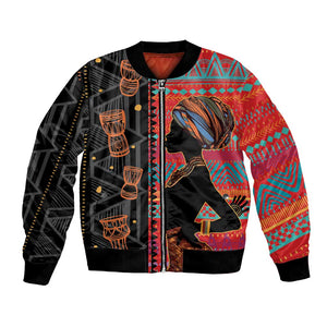 African Women Bomber Jacket Ethnic Pattern