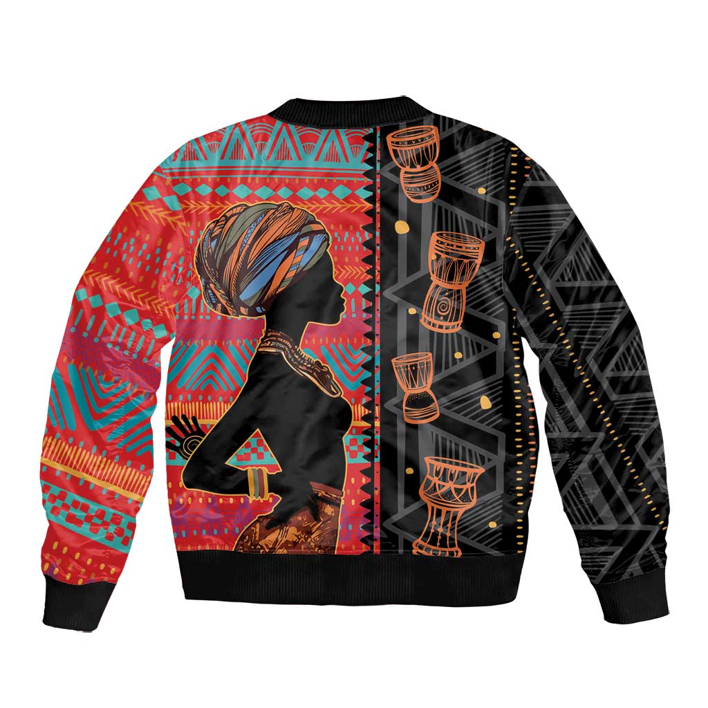 African Women Bomber Jacket Ethnic Pattern