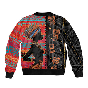 African Women Bomber Jacket Ethnic Pattern