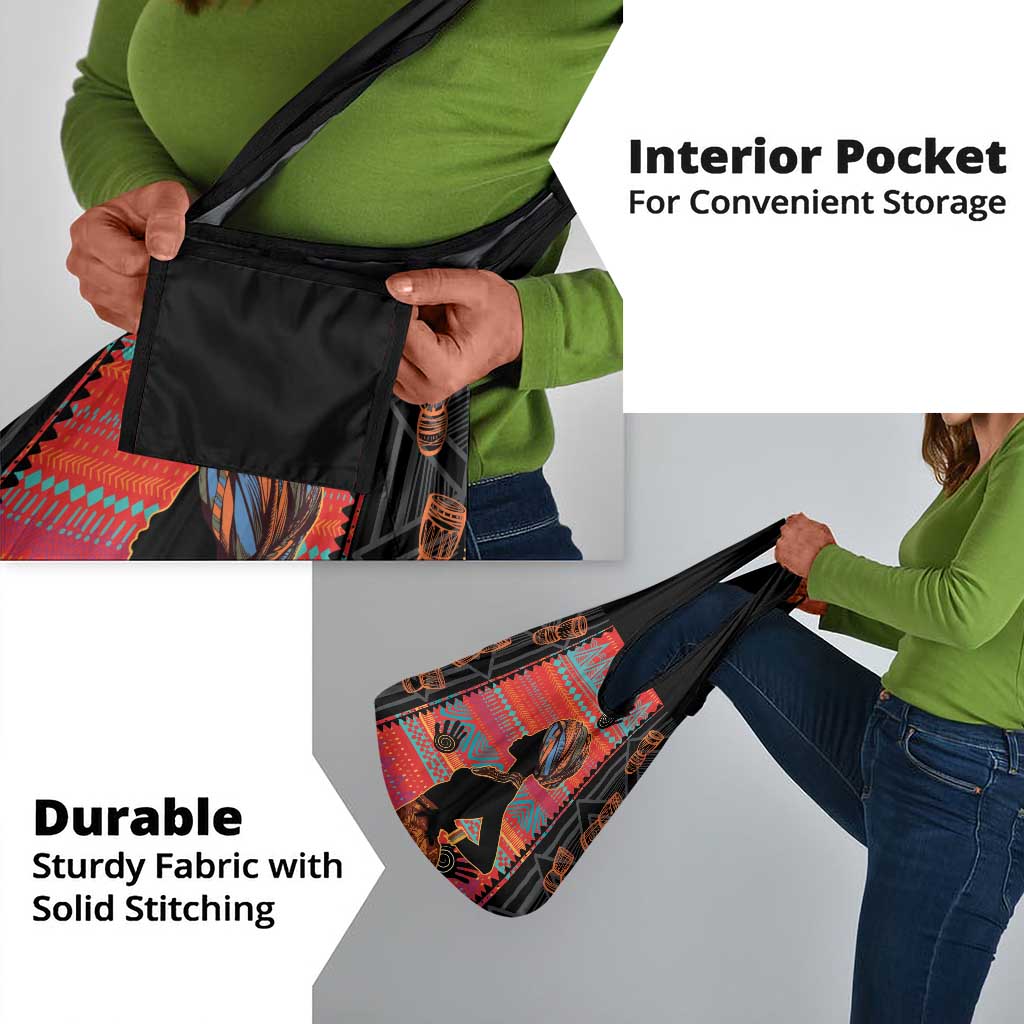 African Women Grocery Bag Ethnic Pattern