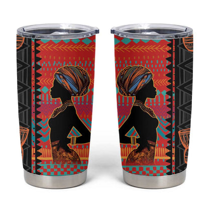 African Women Tumbler Cup Ethnic Pattern