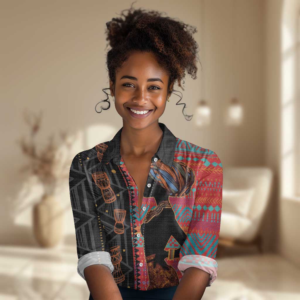 African Women Women Casual Shirt Ethnic Pattern