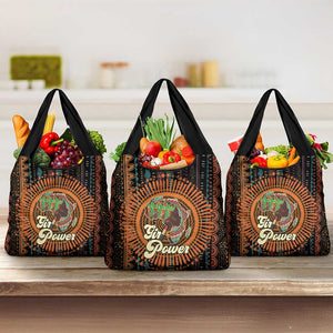 Happy International Women's Day Grocery Bag Black Girl Power