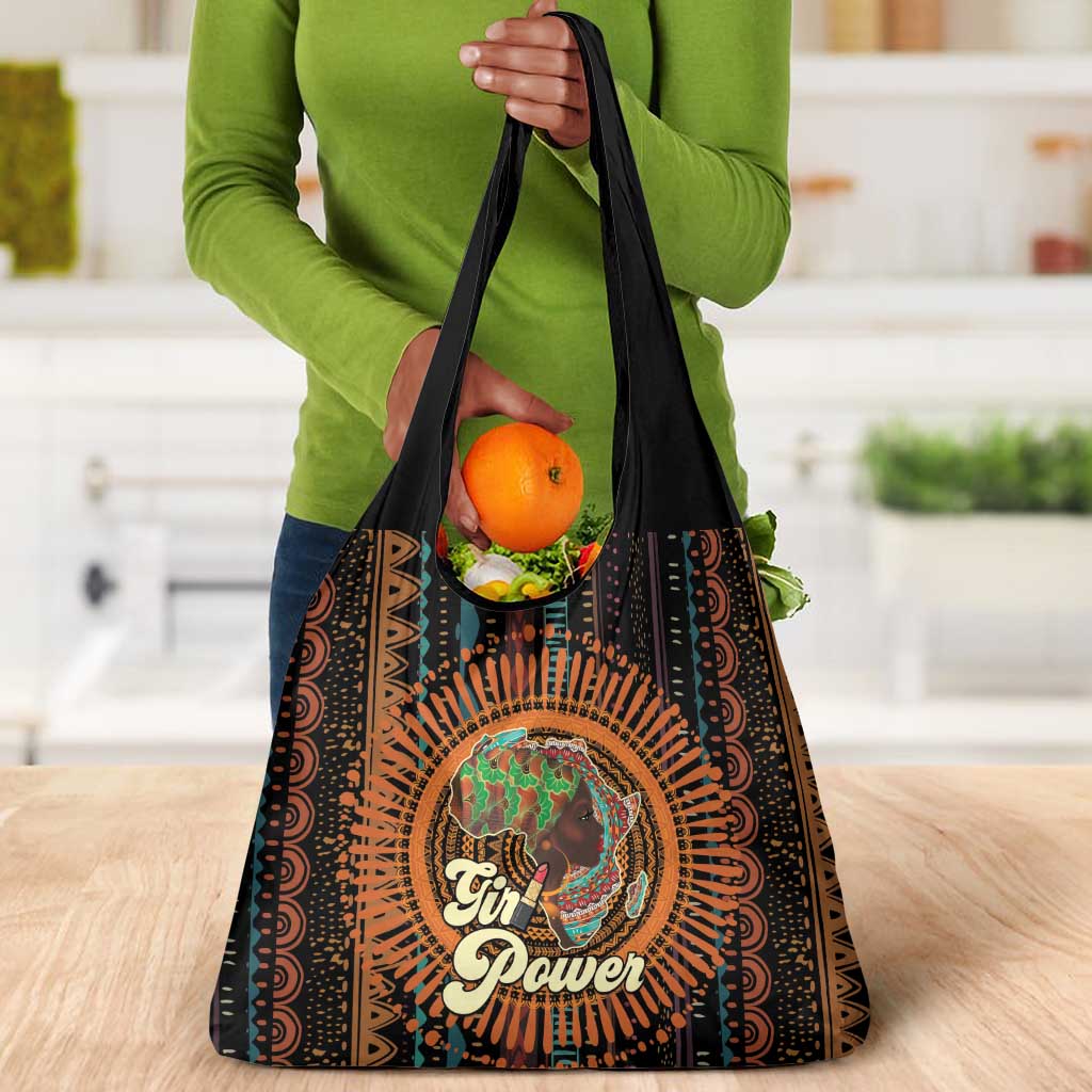 Happy International Women's Day Grocery Bag Black Girl Power
