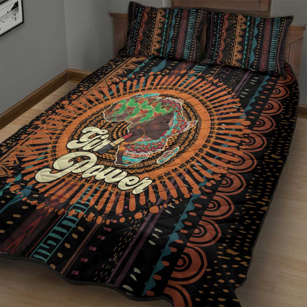 Happy International Women's Day Quilt Bed Set Black Girl Power