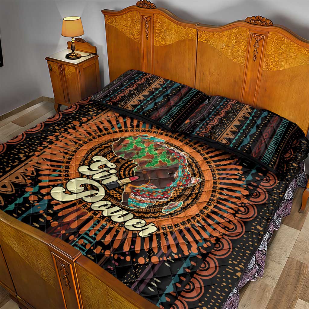 Happy International Women's Day Quilt Bed Set Black Girl Power