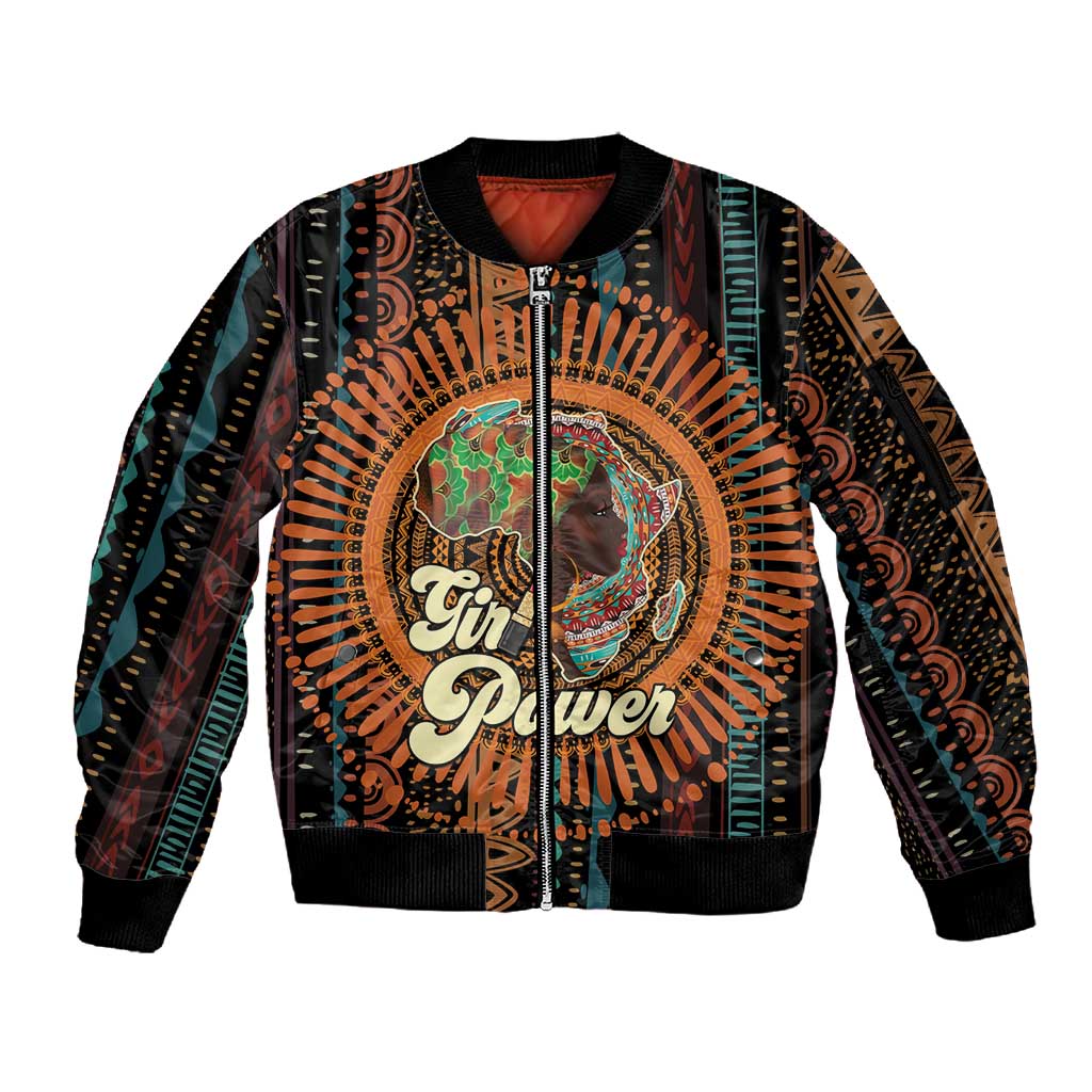 Happy International Women's Day Sleeve Zip Bomber Jacket Black Girl Power
