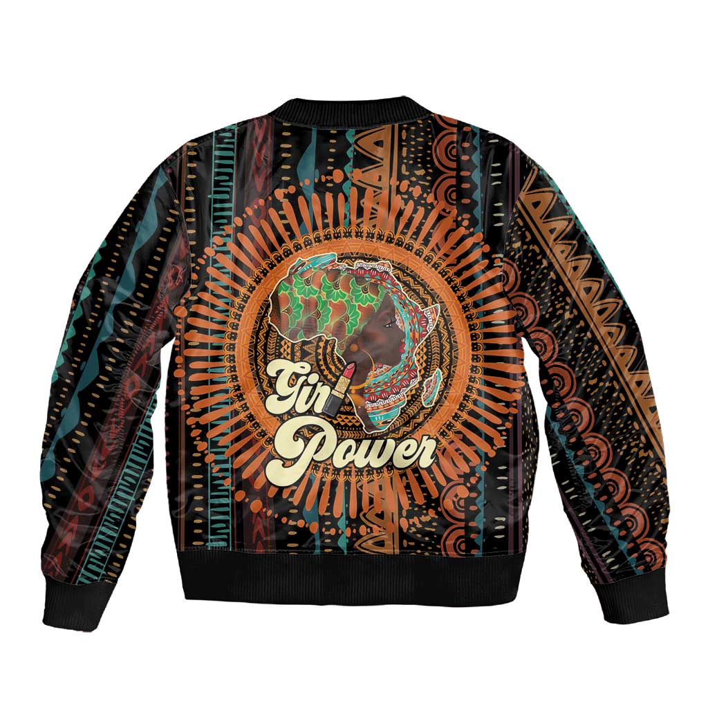 Happy International Women's Day Sleeve Zip Bomber Jacket Black Girl Power
