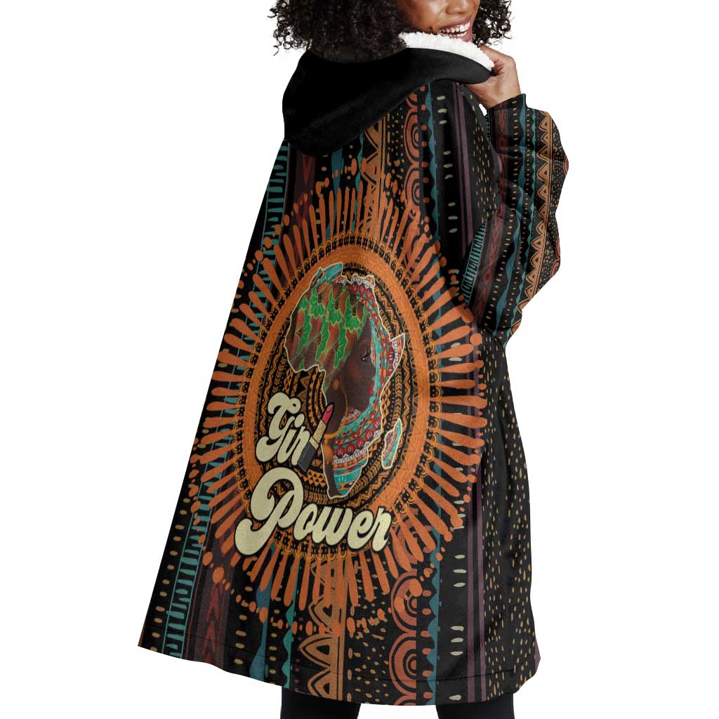 Happy International Women's Day Wearable Blanket Hoodie Black Girl Power
