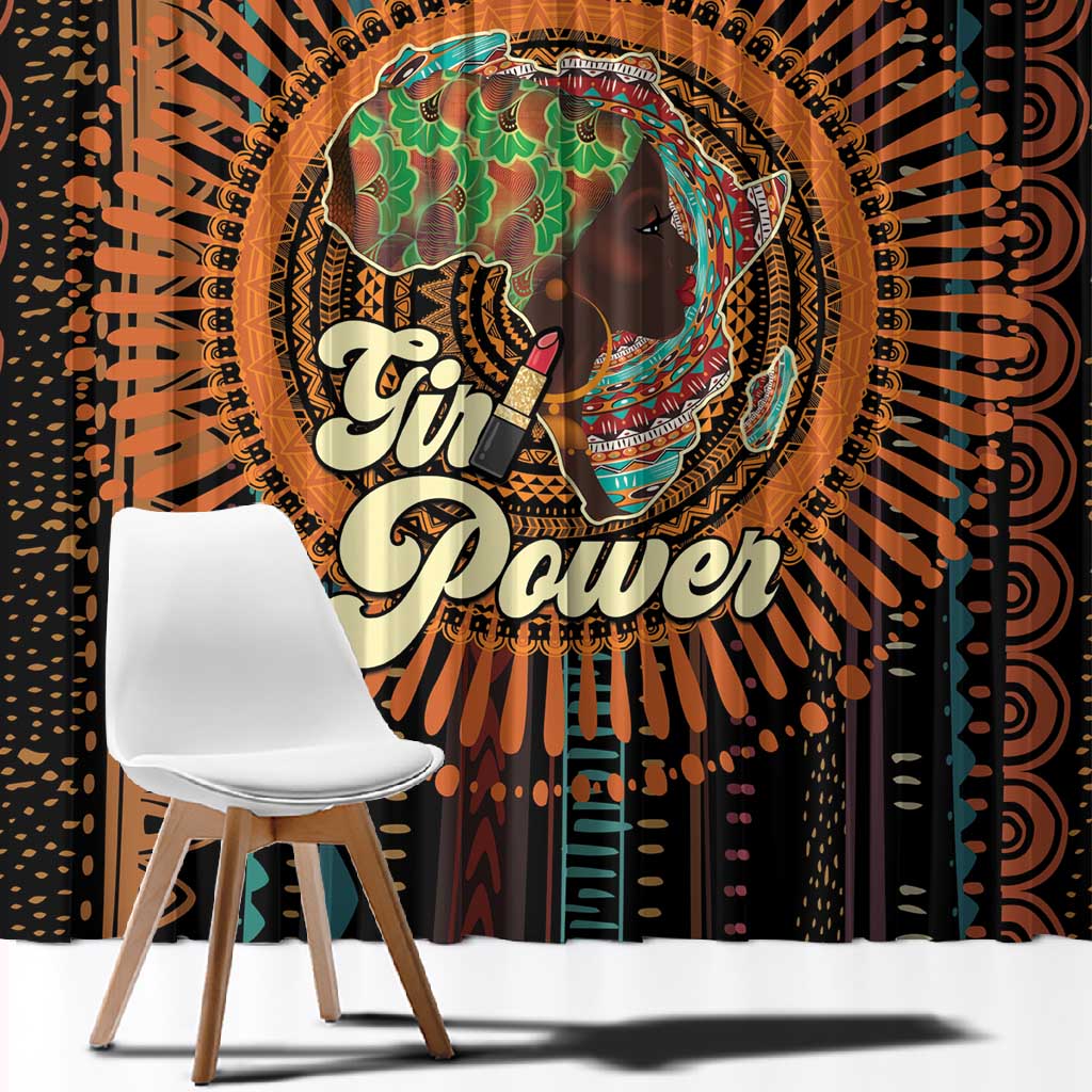 Happy International Women's Day Window Curtain Black Girl Power