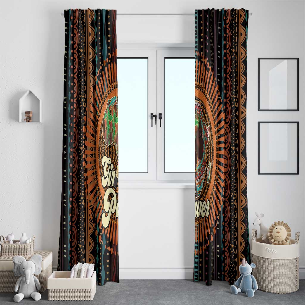 Happy International Women's Day Window Curtain Black Girl Power