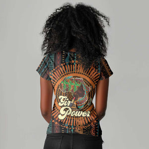 Happy International Women's Day Women V-Neck T-Shirt Black Girl Power
