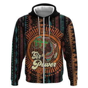 Happy International Women's Day Zip Hoodie Black Girl Power