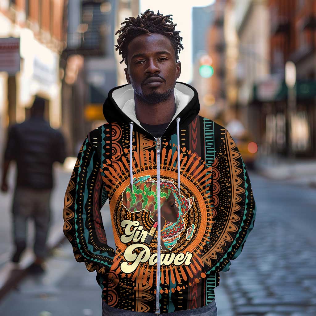 Happy International Women's Day Zip Hoodie Black Girl Power