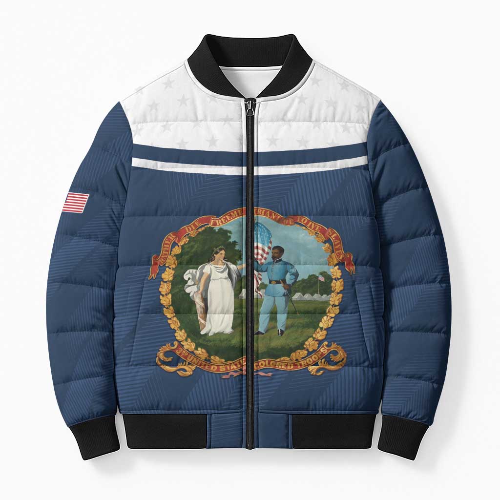 Personalized 3rd United States Colored Troops Bomber Puffer Jacket E Pluribus Unum - African Pride