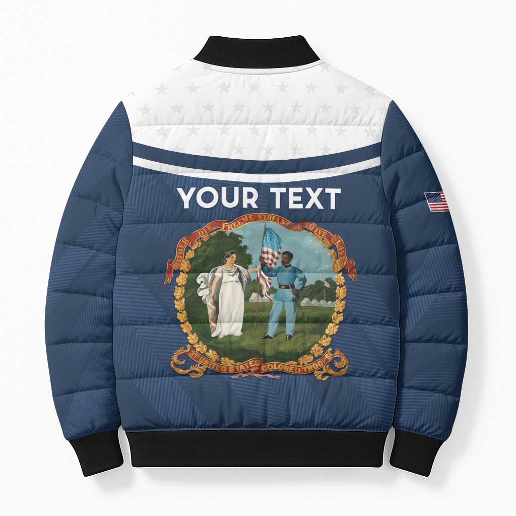 Personalized 3rd United States Colored Troops Bomber Puffer Jacket E Pluribus Unum - African Pride
