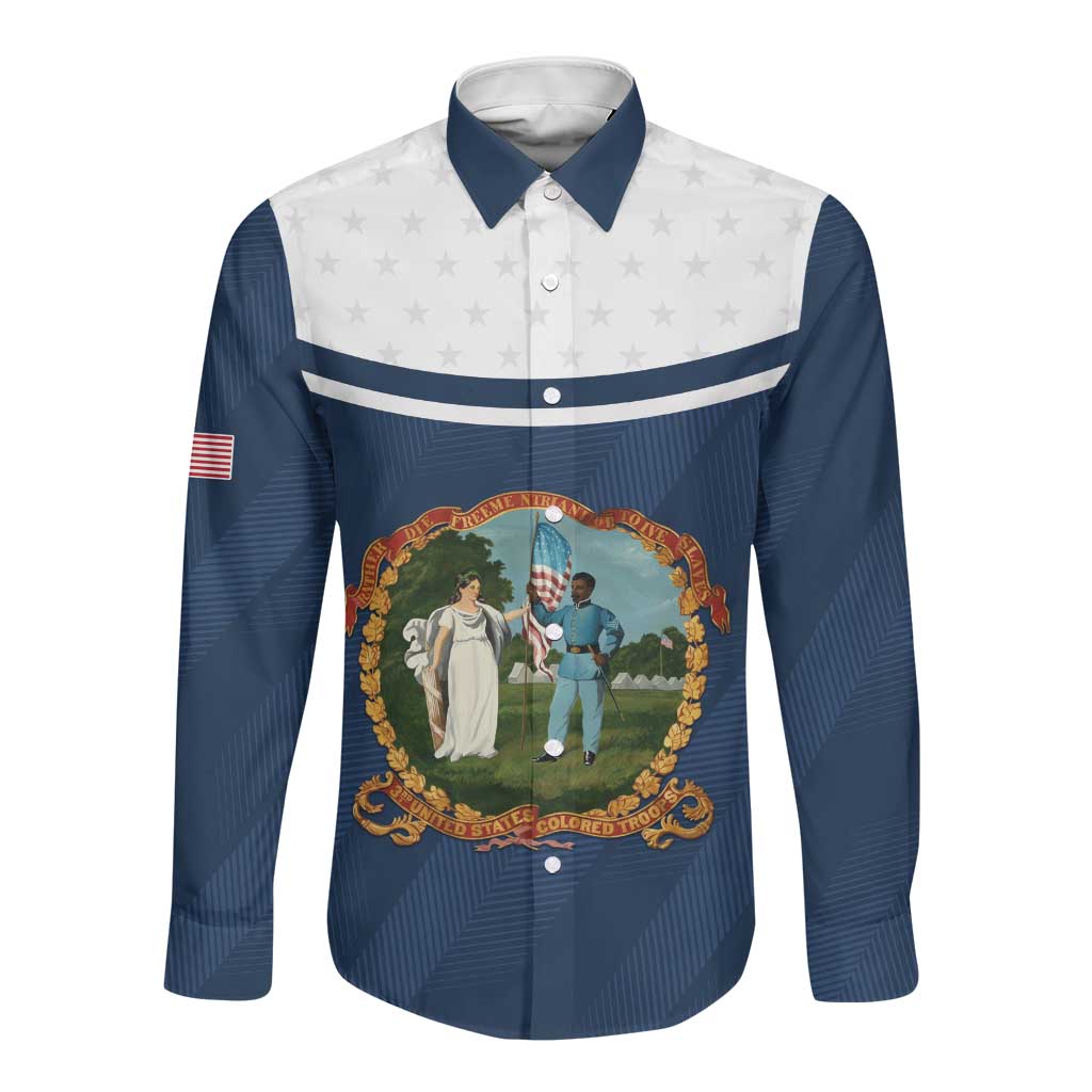 Personalized 3rd United States Colored Troops Long Sleeve Button Shirt E Pluribus Unum - African Pride
