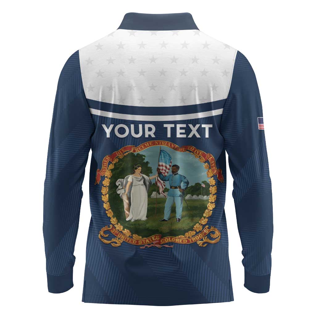 Personalized 3rd United States Colored Troops Long Sleeve Polo Shirt E Pluribus Unum - African Pride