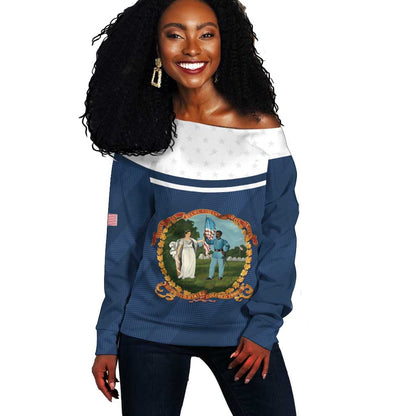 Personalized 3rd United States Colored Troops Off Shoulder Sweater E Pluribus Unum - African Pride