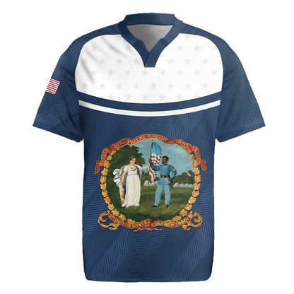 Personalized 3rd United States Colored Troops Rugby Jersey E Pluribus Unum - African Pride