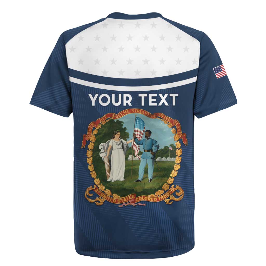 Personalized 3rd United States Colored Troops Rugby Jersey E Pluribus Unum - African Pride