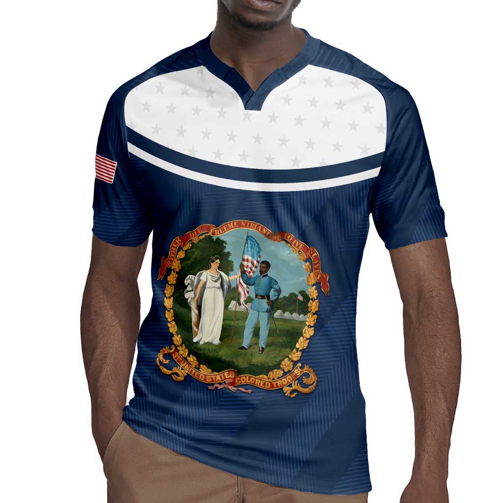 Personalized 3rd United States Colored Troops Rugby Jersey E Pluribus Unum - African Pride