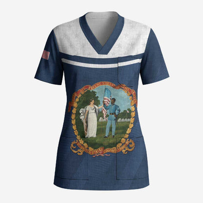 Personalized 3rd United States Colored Troops Scrub Top E Pluribus Unum - African Pride
