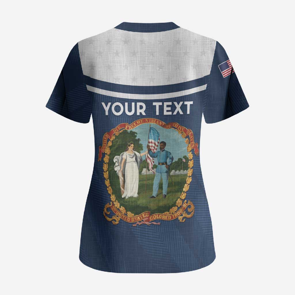 Personalized 3rd United States Colored Troops Scrub Top E Pluribus Unum - African Pride