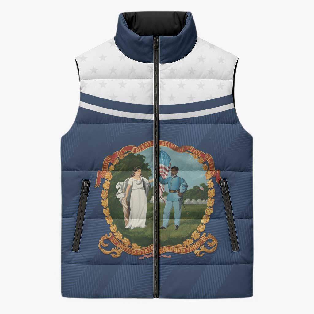 Personalized 3rd United States Colored Troops Sleeveless Puffer Jacket E Pluribus Unum - African Pride