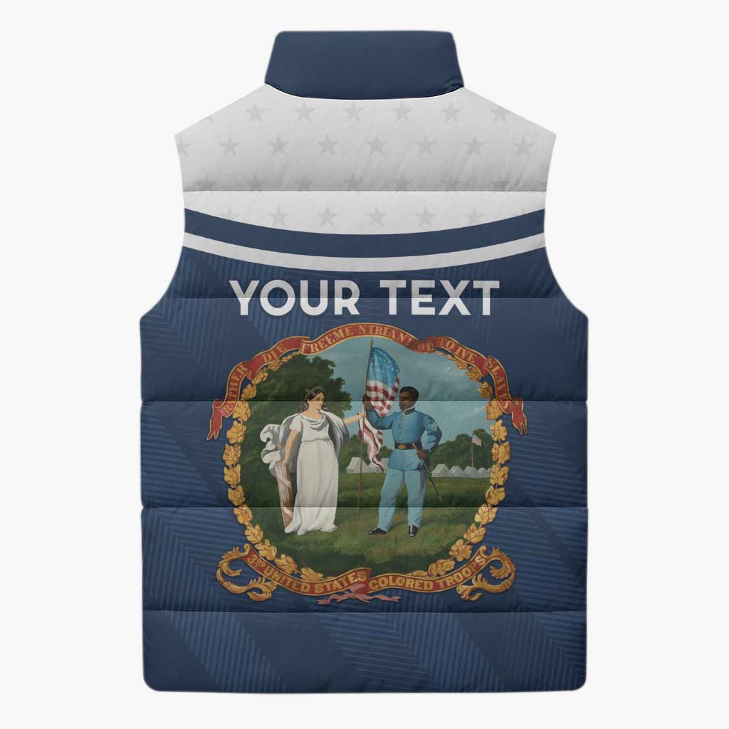 Personalized 3rd United States Colored Troops Sleeveless Puffer Jacket E Pluribus Unum - African Pride